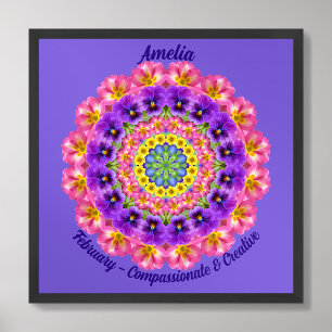 February Birth Flower Quote Kids Nursery Poster