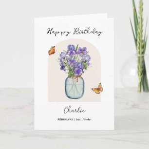 February Birth Month Flower Birthday Card