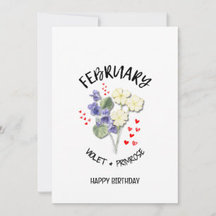 FEBRUARY Birth Month Flower Birthday Card