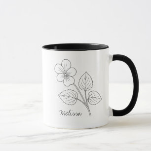 February Birth Month Flower Customisable Name Mug