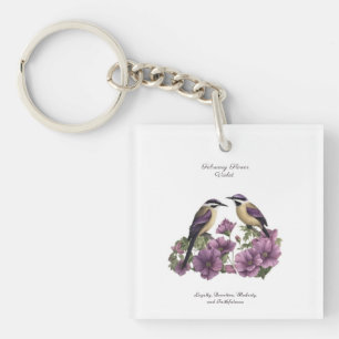 February Birth Month Flower Personalised Birthday Key Ring