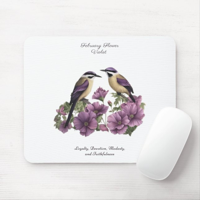 February Birth Month Flower Personalised Birthday Mouse Pad (With Mouse)
