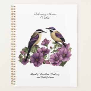 February Birth Month Flower Personalised Birthday Planner
