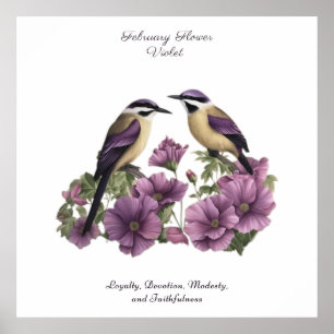 February Birth Month Flower Personalised Birthday Poster