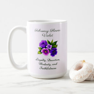 February Birth Month Flower Violet  Coffee Mug