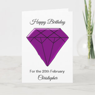 February Birthday Card - Amethyst