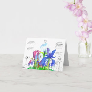 February Birthday Iris Birth Month Flower Violets Card