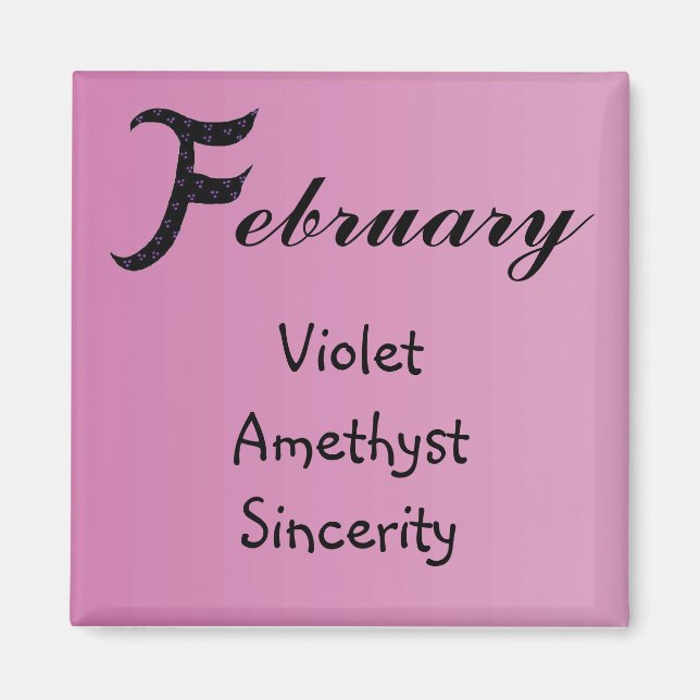 February Birthday Magnet (Front)
