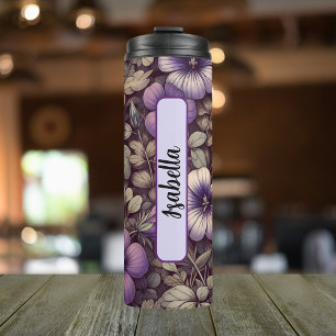 February Birthday Month Flower Violet 16 oz Thermal Tumbler