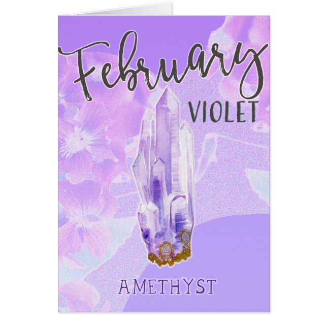 February Birthday Violet and Amethyst Birthstone (Front)