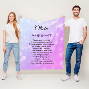 February Birthstone Amethyst design Fleece Blanket