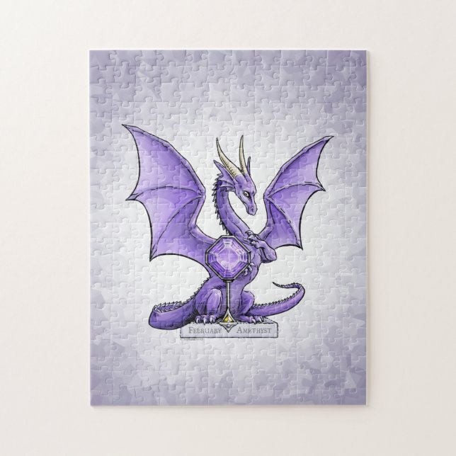 February Birthstone Dragon - Amethyst Jigsaw Puzzle (Vertical)