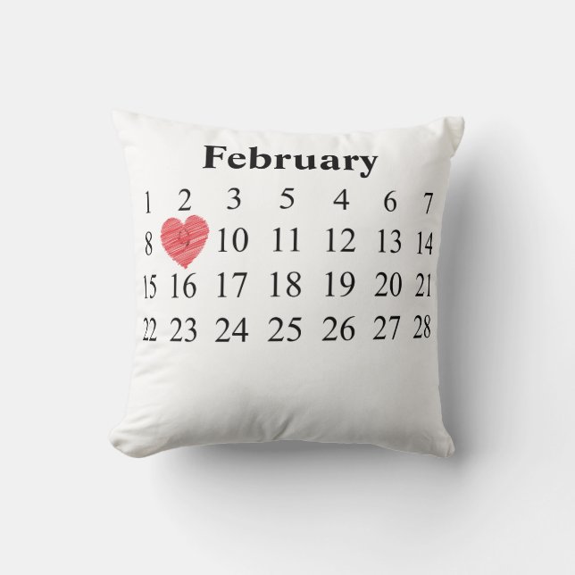 February Calendar - Move Heart over YOUR Day Cushion (Front)