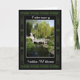 February Celtic Druid Birthday Tree Symbols Card