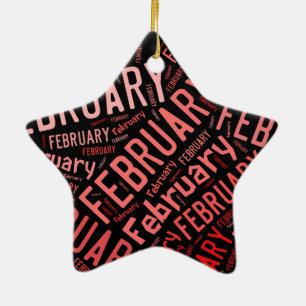February Heart Ceramic Ornament