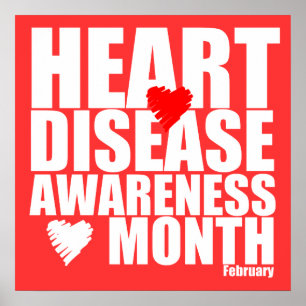 February Heart Disease Awareness Month Poster