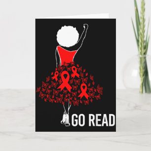 February Heart Disease Awareness Month Red African Card