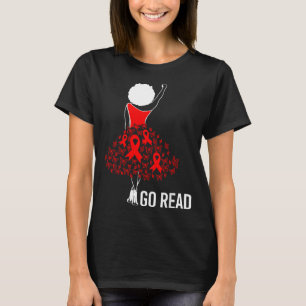 February Heart Disease Awareness Month Red African T-Shirt
