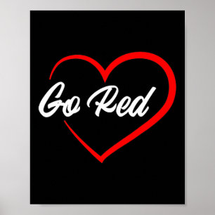 February Heart Disease Awareness Month Red Heart A Poster