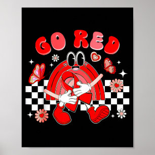 February Heart Disease Awareness Month Red Heart B Poster