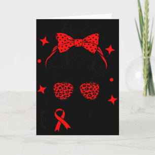 February Heart Disease Awareness Month Red Heart W Card