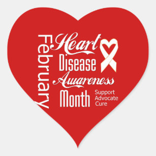 February Heart Disease Awareness Month Support Heart Sticker