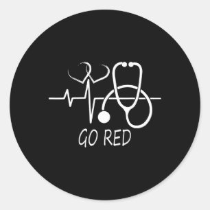 February Heart Health Month American Heart Health Classic Round Sticker