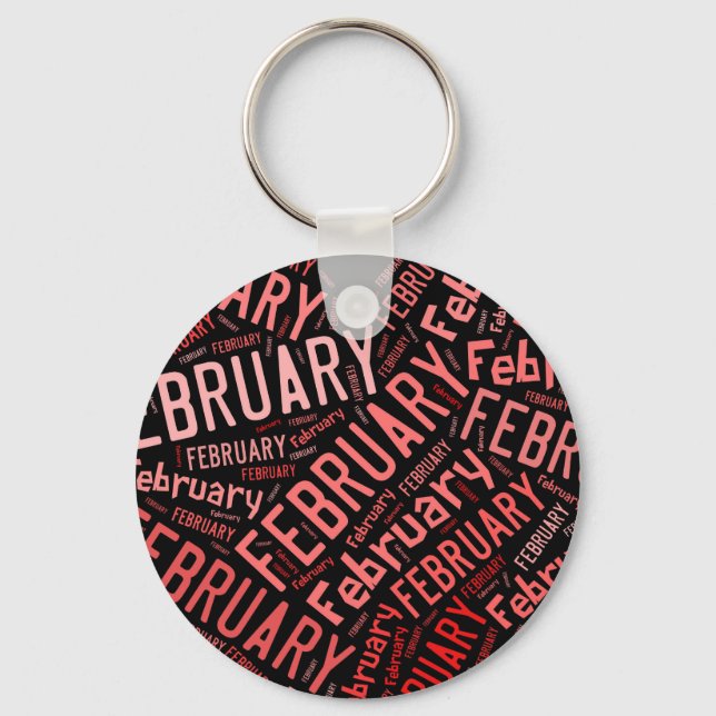 February Heart Key Ring (Front)