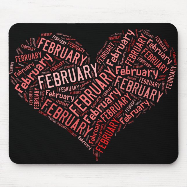 February Heart Mouse Pad (Front)