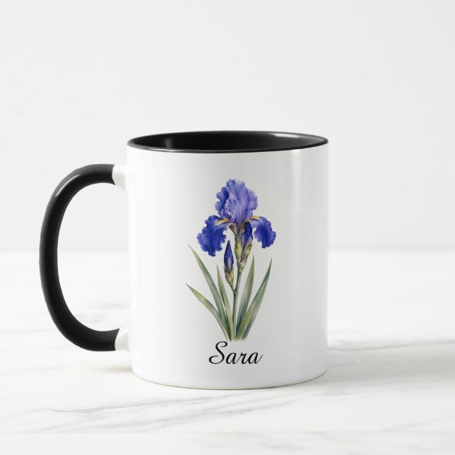February Iris Birth Flower Mug Gift (Left)