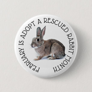 February is Adopt a Rescued Rabbit Month Button