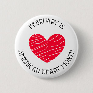 February is American Heart Awareness Month Button