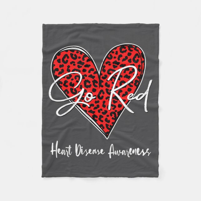 February Is Red Heart Health Heart Disease Awarene Fleece Blanket (Front)
