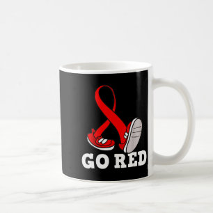 February Running Heart Disease Awareness Month Red Coffee Mug