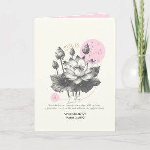 February to March Birth Flower Custom Birthday  Card