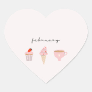 February Valentine’s Day  Heart Sticker