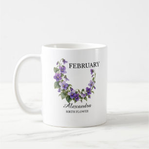 February Violet Birth Flower Coffee Mug