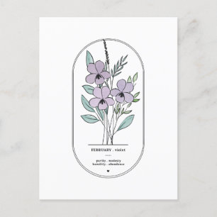 February Violet Birth Flower  Postcard
