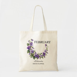 February Violet Birth Flower Tote Bag