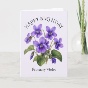 February Violet Birthday Card