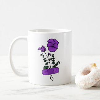 February Violet Flower Bandaid Coffee Mug
