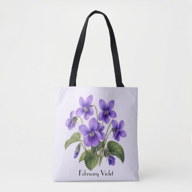 February Violet Flowers  Tote Bag (Front)