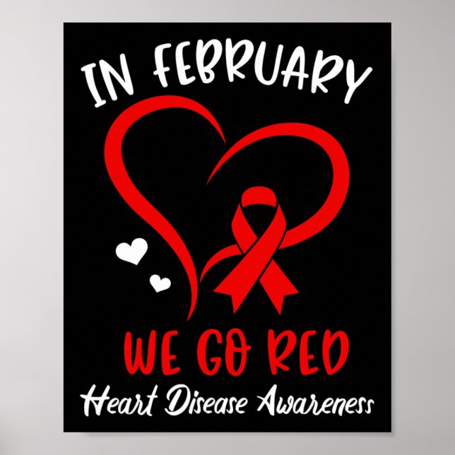 February We Go Red American Heart Disease Awarenes Poster (Front)