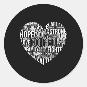February We Wear Men Women Kids - Heart Disease Aw Classic Round Sticker