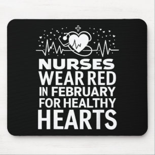 February We Wear Red Heart Disease Awareness Cardi Mouse Pad
