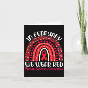 February We Wear Red Rainbow - Heart Disease Aware Card