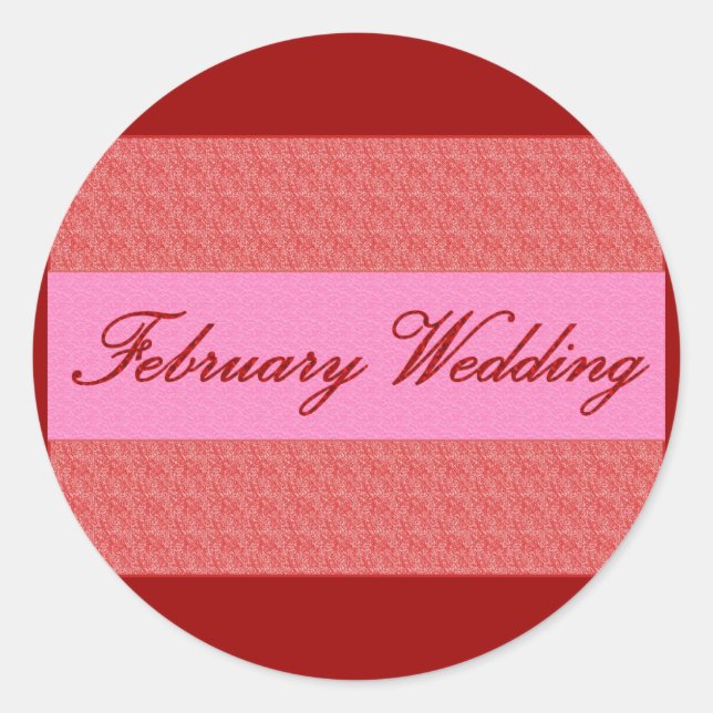 "February Wedding" Elegant Sticker (Front)