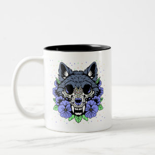 February's Violet & Wolf Skull Two-Tone Coffee Mug