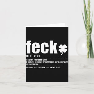 Feck Definition Funny Irish Sayings Irish Shamrock Card