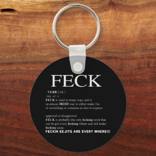 Feck Irish Definition funny patrick day Key Ring